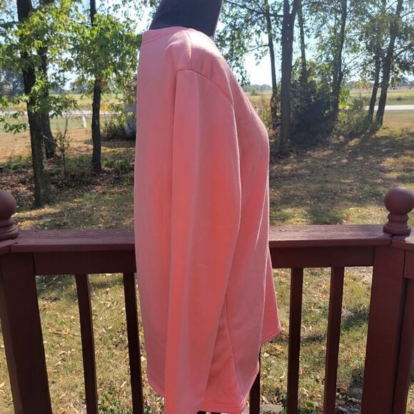 Women's Pink Fleece Lined Long Sleeve Pullover Sweatshirt Sz XL - Picture 3 of 12